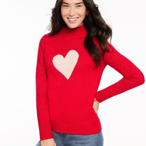 Talbots Mockneck Pullover - Intarsia Heart S - Picture 6 of 6